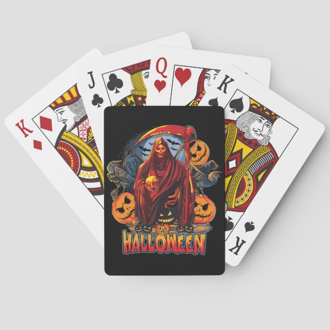 Halloween Evil Skelett, Pumpkin Spielkarten (Rückseite)