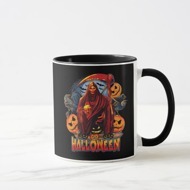 Halloween Evil Skelett, Pumpkin Tasse (Rechts)