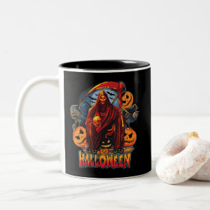 Halloween Evil Skelett, Pumpkin Zweifarbige Tasse