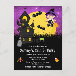 Halloween Extravagantes Kleid Birthday Hexe Lila Postkarte