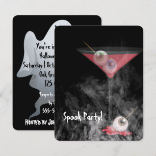Halloween Eyeball Martini in Smoke Einladung