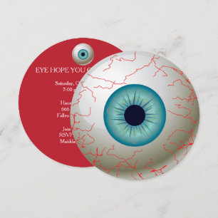 Halloween-Eyeball-Party Einladung (blau)