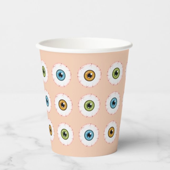 Halloween Eyeballs Bloodshot Eyes Farbige Augen Pappbecher (Vorderseite)