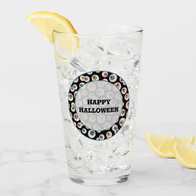 Halloween Eyeballs Glas (Vorderseite Ice)