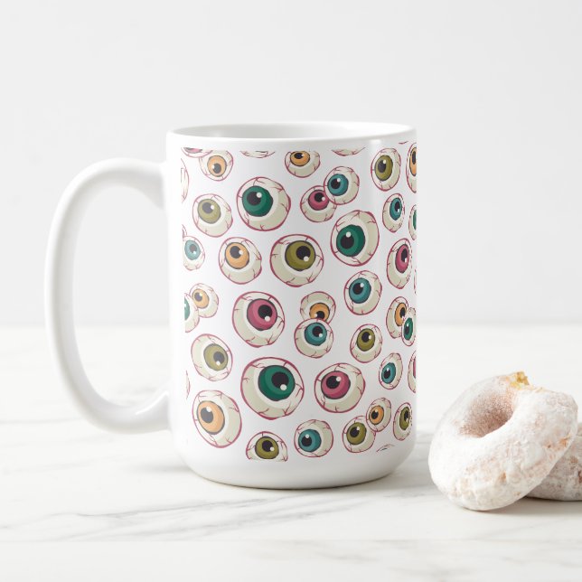 Halloween Eyeballs Kaffeetasse (Mit Donut)