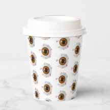 Halloween Eyeballs Paper Cups Größe: 8oz