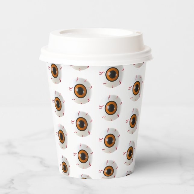 Halloween Eyeballs Paper Cups Größe: 8oz Pappbecher (Vorderseite)