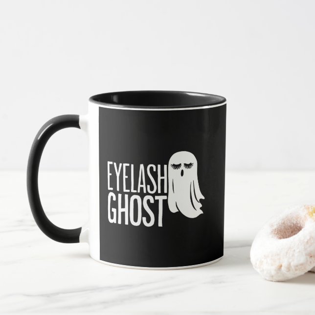 Halloween Eyelash Ghost Tasse (Mit Donut)