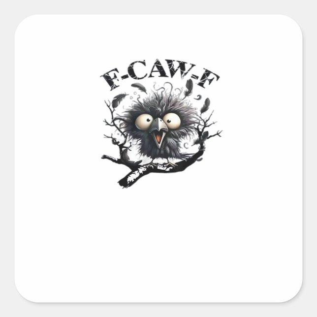 Halloween F-Caw-F Bird Cool Unique Quadratischer Aufkleber (Vorderseite)
