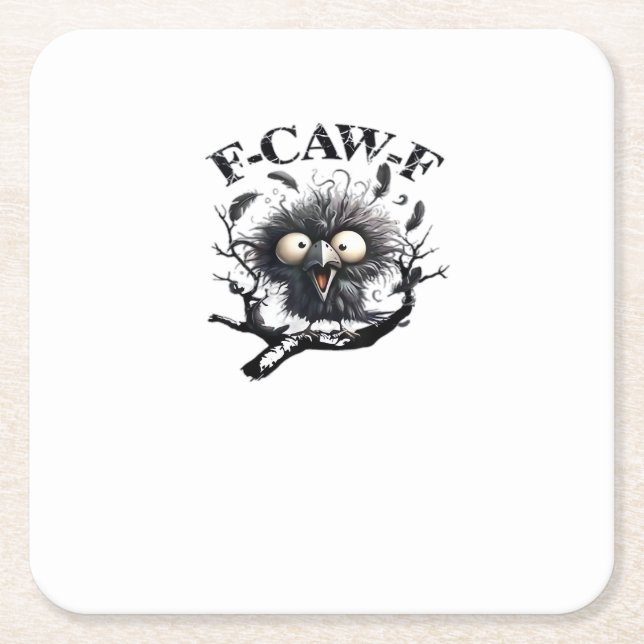 Halloween F-Caw-F Bird Cool Unique Rechteckiger Pappuntersetzer (Vorderseite)