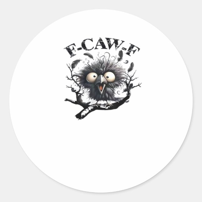 Halloween F-Caw-F Bird Cool Unique Runder Aufkleber (Vorderseite)