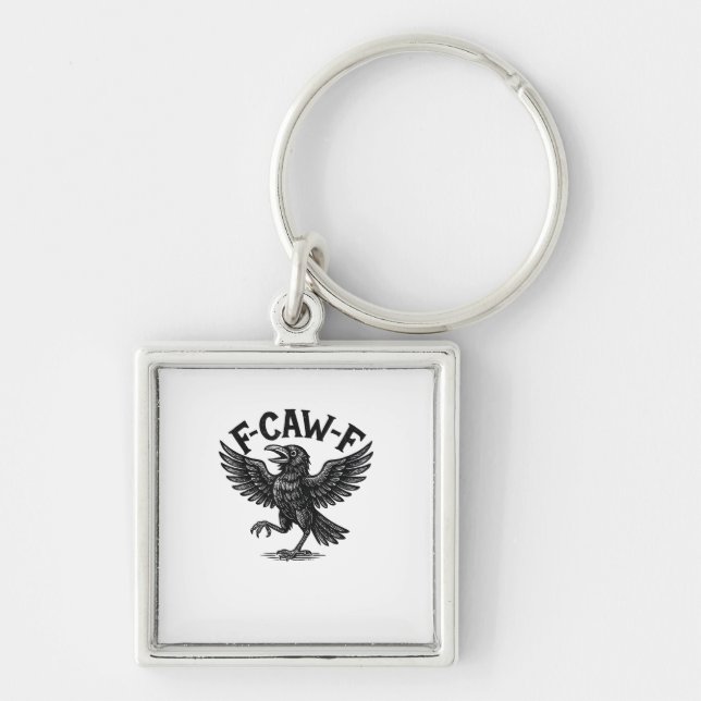 Halloween F-Caw-F Bird Crow Women Men Minimal Clea Schlüsselanhänger (Vorne)