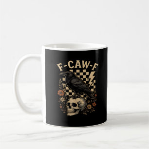Halloween F-Caw-F Rabe Vogel F-Caw-F Krähe Kariert Kaffeetasse