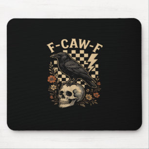 Halloween F-Caw-F Rabe Vogel F-Caw-F Krähe Kariert Mousepad