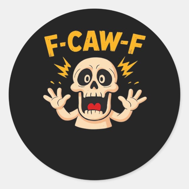Halloween F-Caw-F Schädel Runder Aufkleber (Vorderseite)