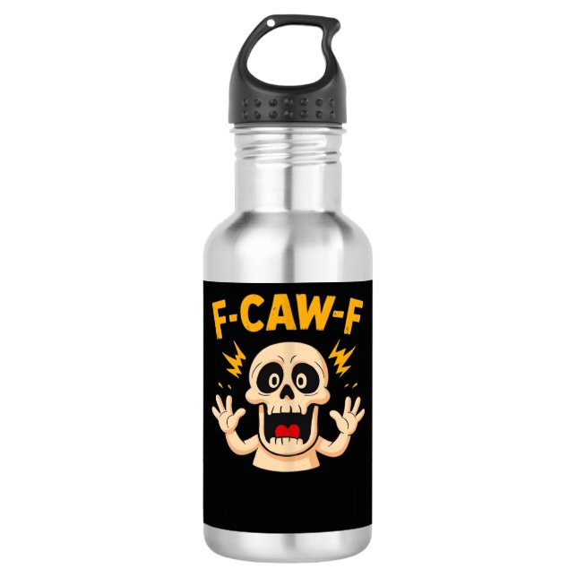 Halloween F-Caw-F Totenkopf Edelstahlflasche (Vorderseite)