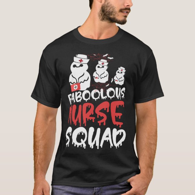 Halloween Fabolous Nurse Crew Halloween Costume T-Shirt (Vorderseite)