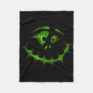 Halloween Face 5 - Green (d010-0466a) Fleecedecke
