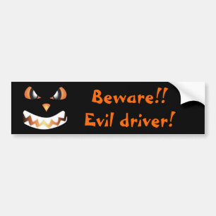 Halloween faces - Beware!! Evil driver! Autoaufkleber