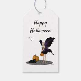 Halloween Fairy mit Pumpkin-Geschenkmarke Geschenkanhänger