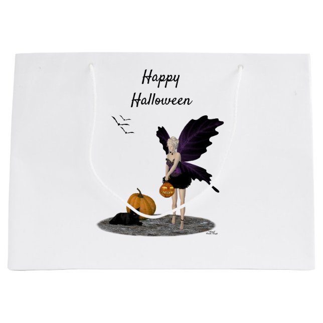 Halloween Fairy mit Pumpkin-Geschenktasche Große Geschenktüte (Vorderseite)