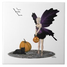 Halloween Fairy mit Pumpkins Keramik Tile Fliese