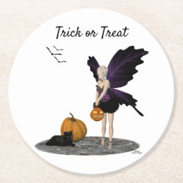 Halloween Fairy mit Pumpkins Paper Untersetzer