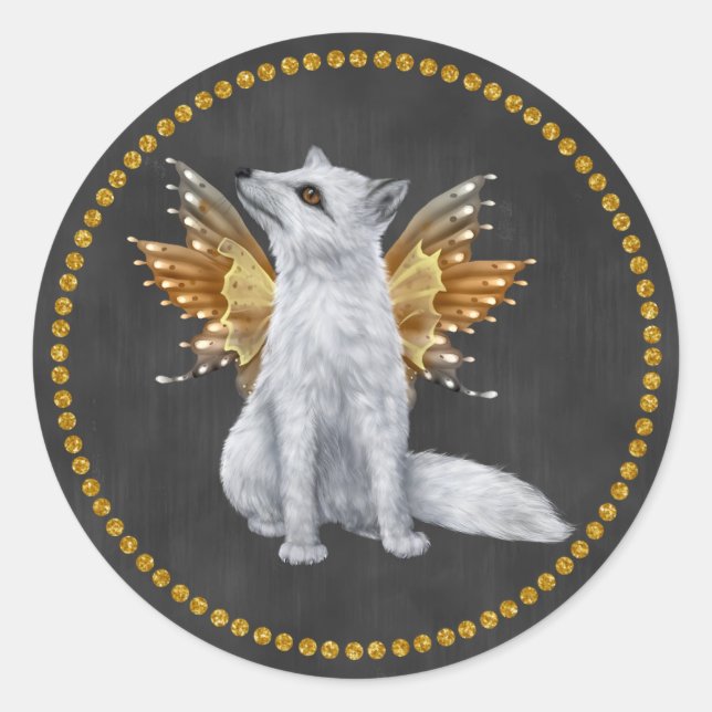 Halloween Fairy White Fox Sticker (Vorderseite)