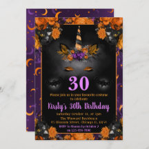 Halloween Fall Floral Unicorace Geburtstag