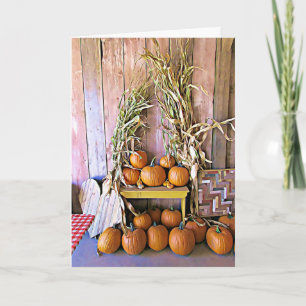 Halloween Fall Pumpkins und Cornstalk Display Card Karte