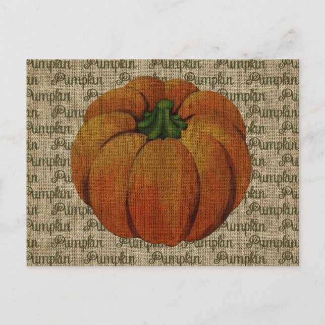 Halloween & Fall Vintag Pumpkin Postcard Postkarte (Vorderseite)
