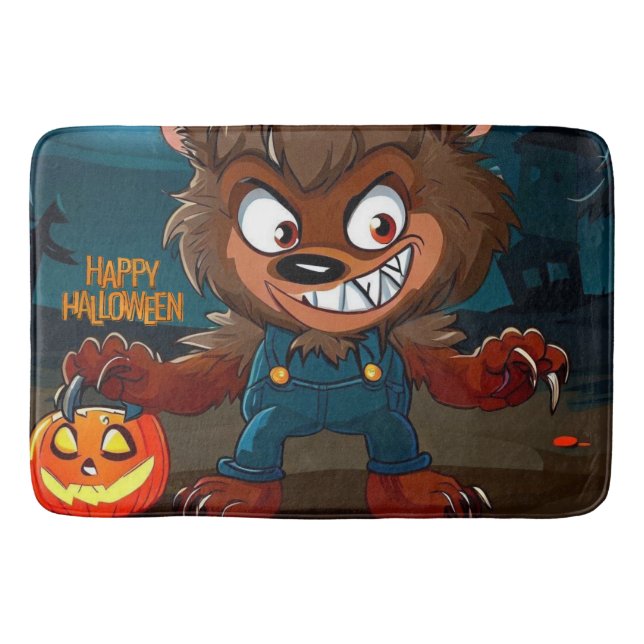 Halloween/Fall/Werwolf/Cartoon Badematte (Vorderseite)
