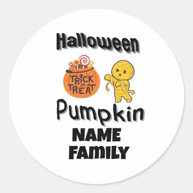 Halloween Familiengeschenke personalisierter Name Runder Aufkleber (Vorderseite)