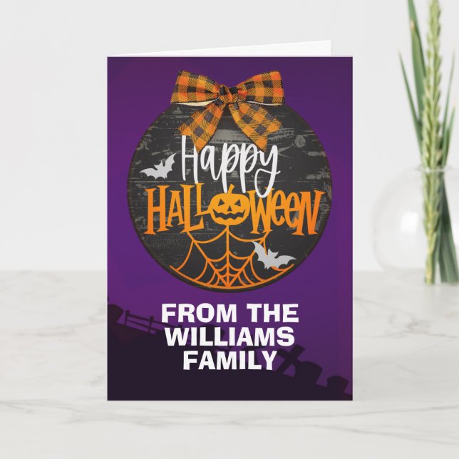 Halloween-Familienkarte Dankeskarte (Vorderseite)