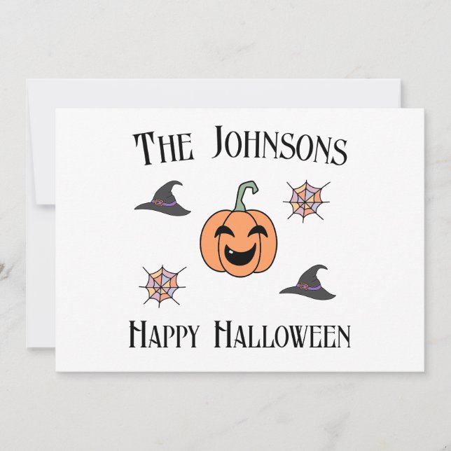 Halloween Familienname Feiertagskarte (Vorderseite)