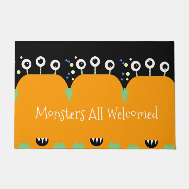 Halloween Family Orange Monster Costume Funny Fußmatte (Vorderseite)