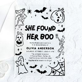 Halloween fand sie ihr Boo-Brautparty Acryleinladungen