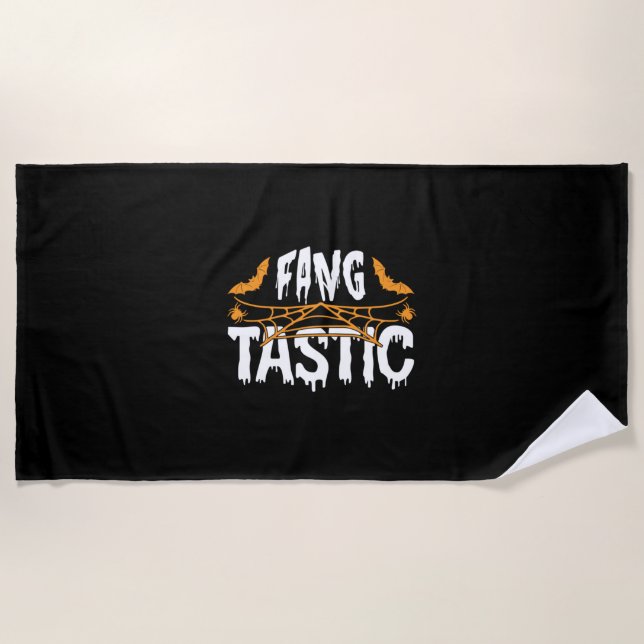 Halloween Fang Tastic Geburtstag Strandtuch (Vorderseite)