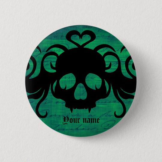 Halloween fanged Schädel Runder Button 5,7 Cm