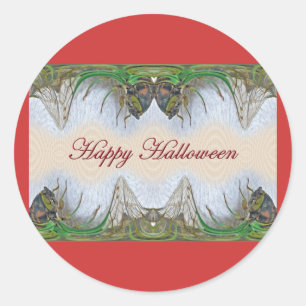 Halloween Fantasmagorische Cicada-Stücke Runder Aufkleber