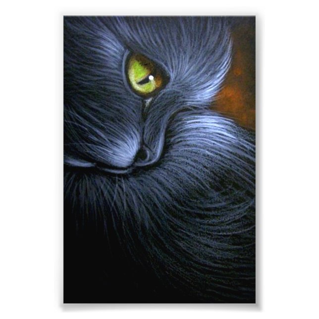 HALLOWEEN FANTASY BLACK CAT 4" X 6" DRUCKEN FOTODRUCK (Vorne)