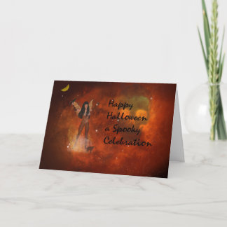 Halloween Fantasy Card mit Red Sky & Fairy Karte