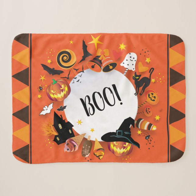 Halloween Fantasy Symbols trendy Design Sherpadecke (Vorderseite (Horizontal))