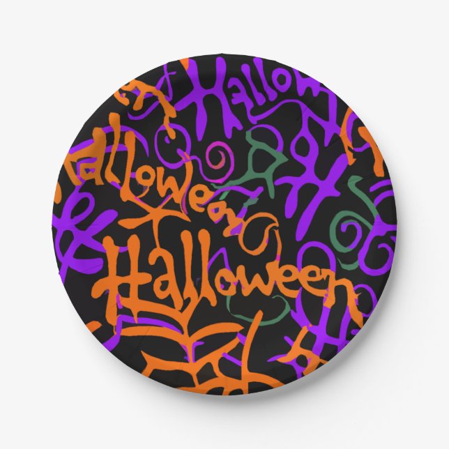 Halloween-Farbe Pappteller (Vorderseite)