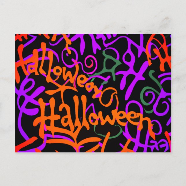 Halloween-Farbe Postkarte (Vorderseite)