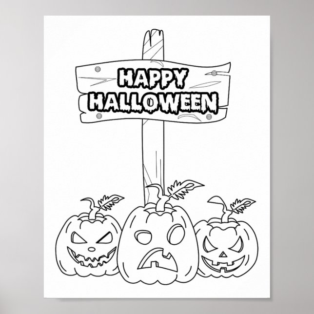 Halloween Farbe und Malerei selbst Poster (Vorne)