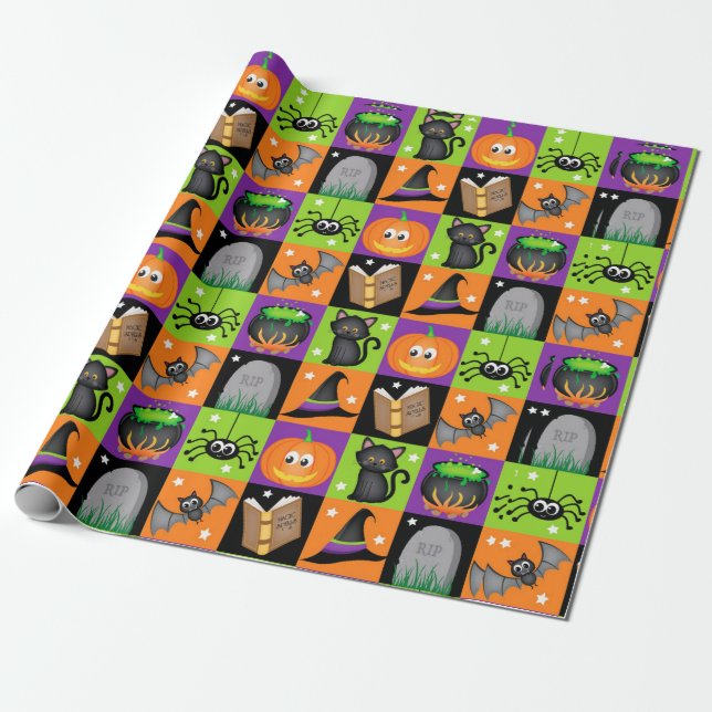 Halloween-Farben Geschenkpapier (Ungerollt)