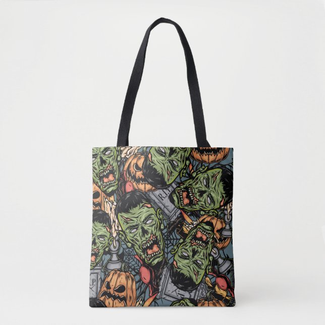 Halloween farbige Elemente nahtloses Muster mit  Tasche (Vorderseite)