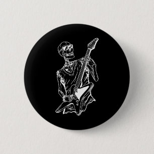 Halloween Faules Kostüm Skelett Gitarre Musiker Button
