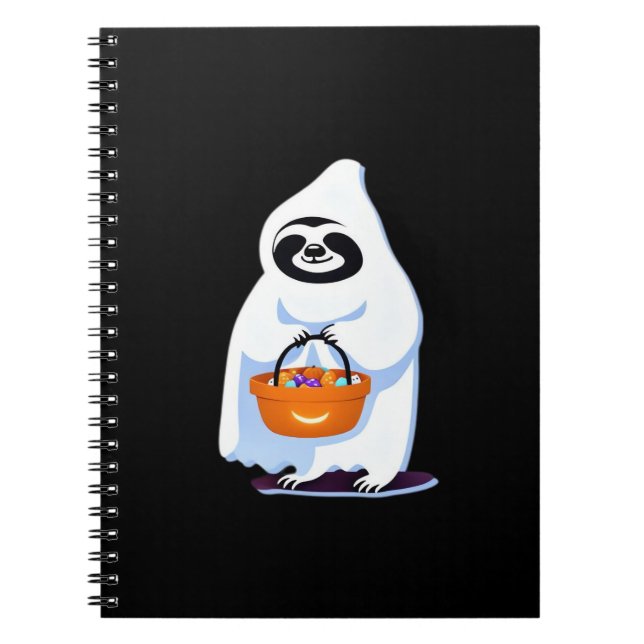 Halloween-Faultier, als Gespenst verkleidet, Trick Notizblock (Vorderseite)